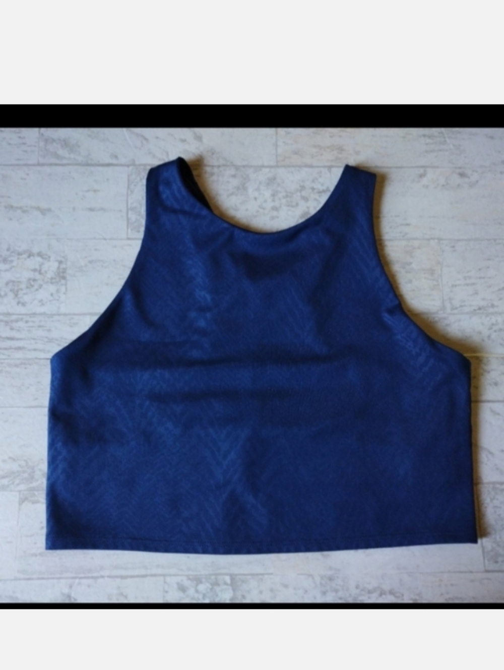 Women's Athleta Navy Blue Cropped Tank Top Sz M Excellent